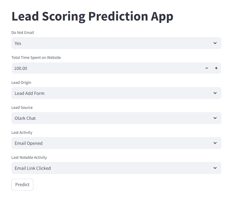 Lead Scoring Prediction App